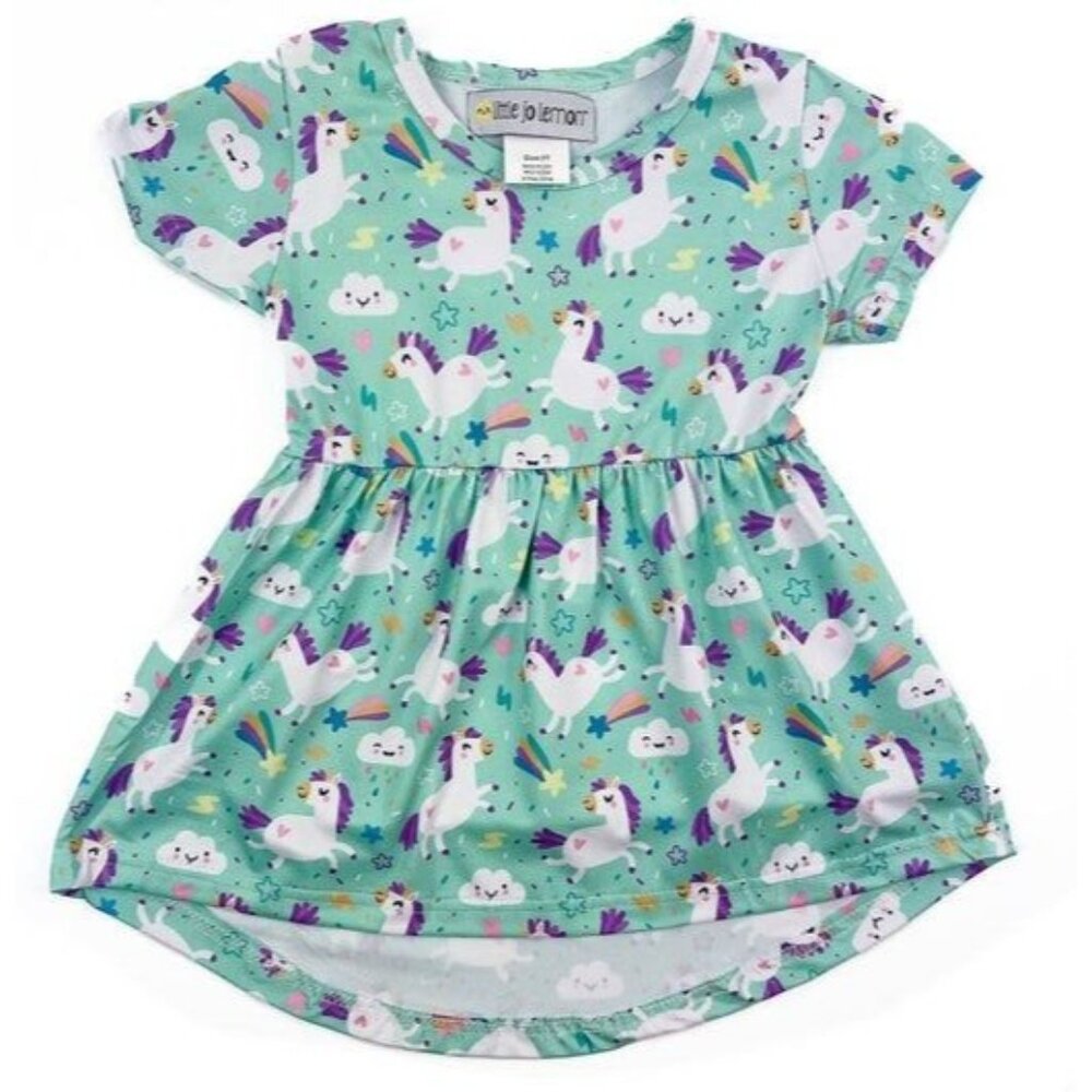 Cute Little Lemons Girl's Unicorn Print Tunic- Size 5-6